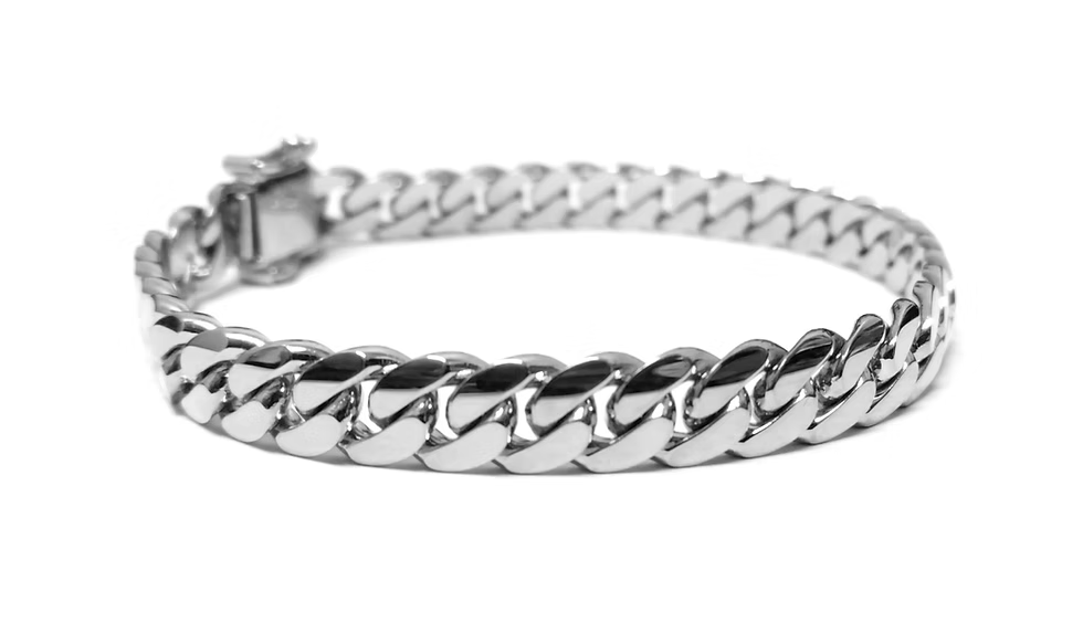 8mm CUBAN LINK BRACELET - 10k WHITE