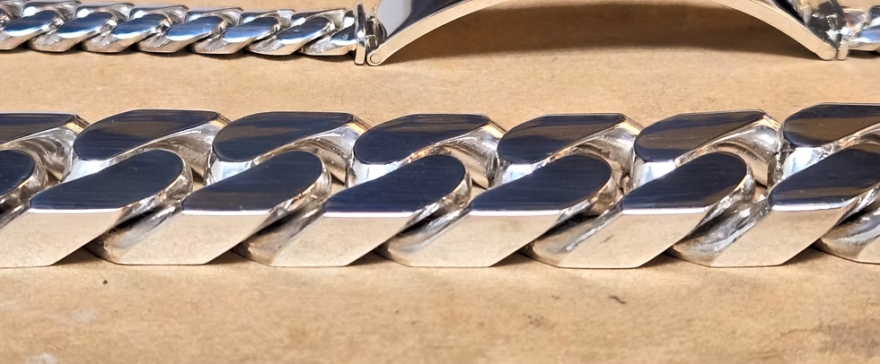 19.5mm STERLING SILVER SQUARE CUBAN BRACELET