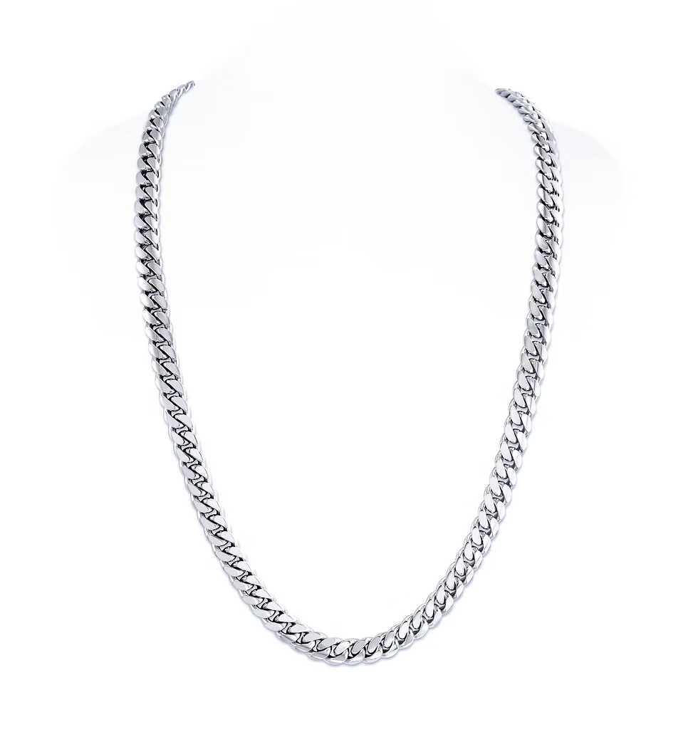 9mm STERLING SILVER CUBAN CHAIN
