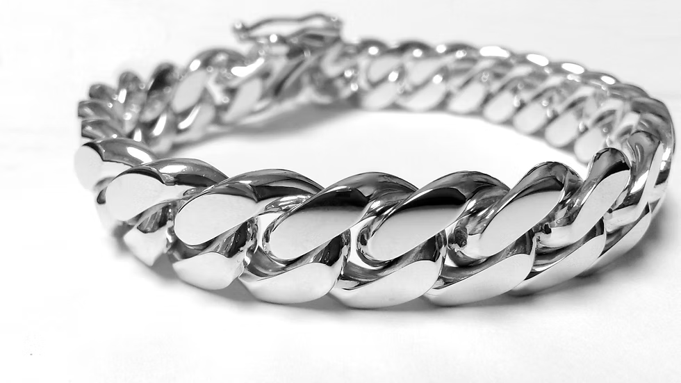 18k white gold 10mm Cuban link bracelet