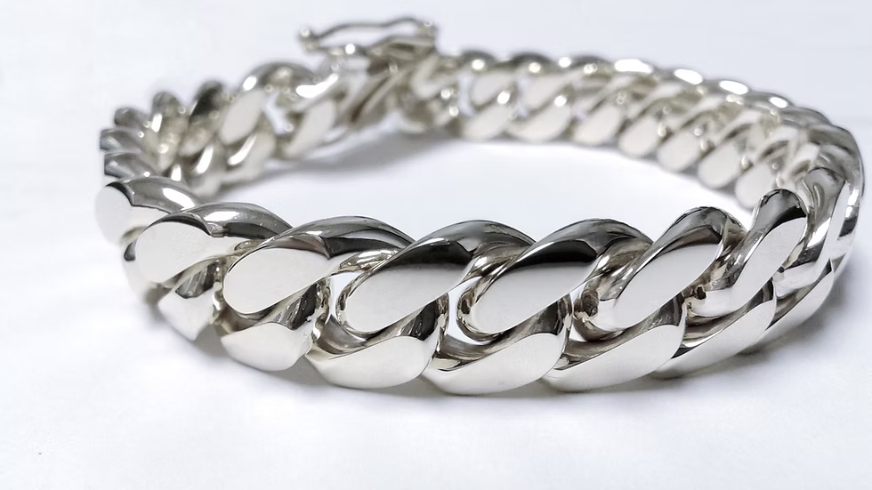 10k White Gold 12mm Cuban link bracelet