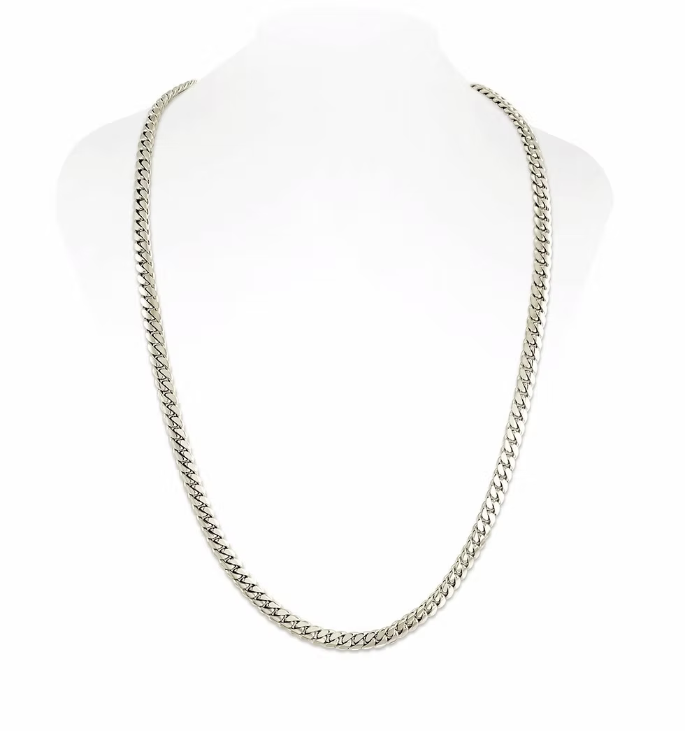 14k White Gold 9mm Cuban link chain