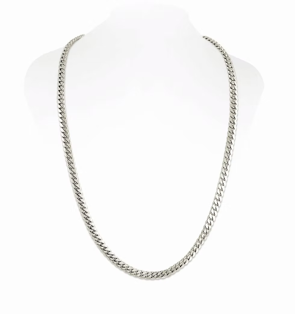14k White Gold 5mm Cuban link chain